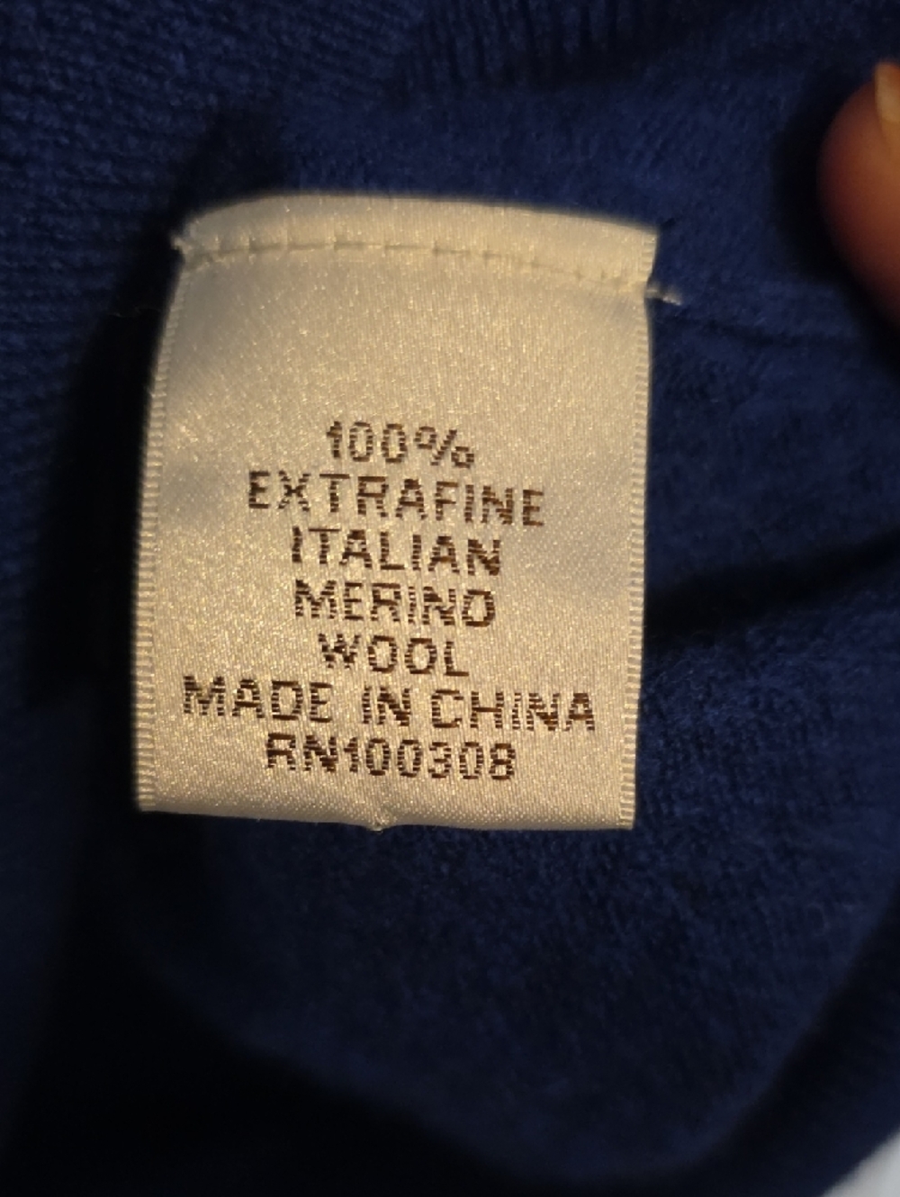 Peter Millar Men's Royal Blue Marino Wool  Half-Zip Sweater - Picture 6 of 7
